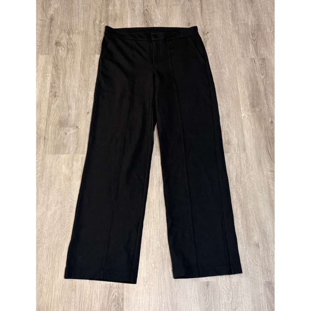 Athleta Eastbound Women Black Wide Leg Pintuck Seam Trousers Pants Sz 8